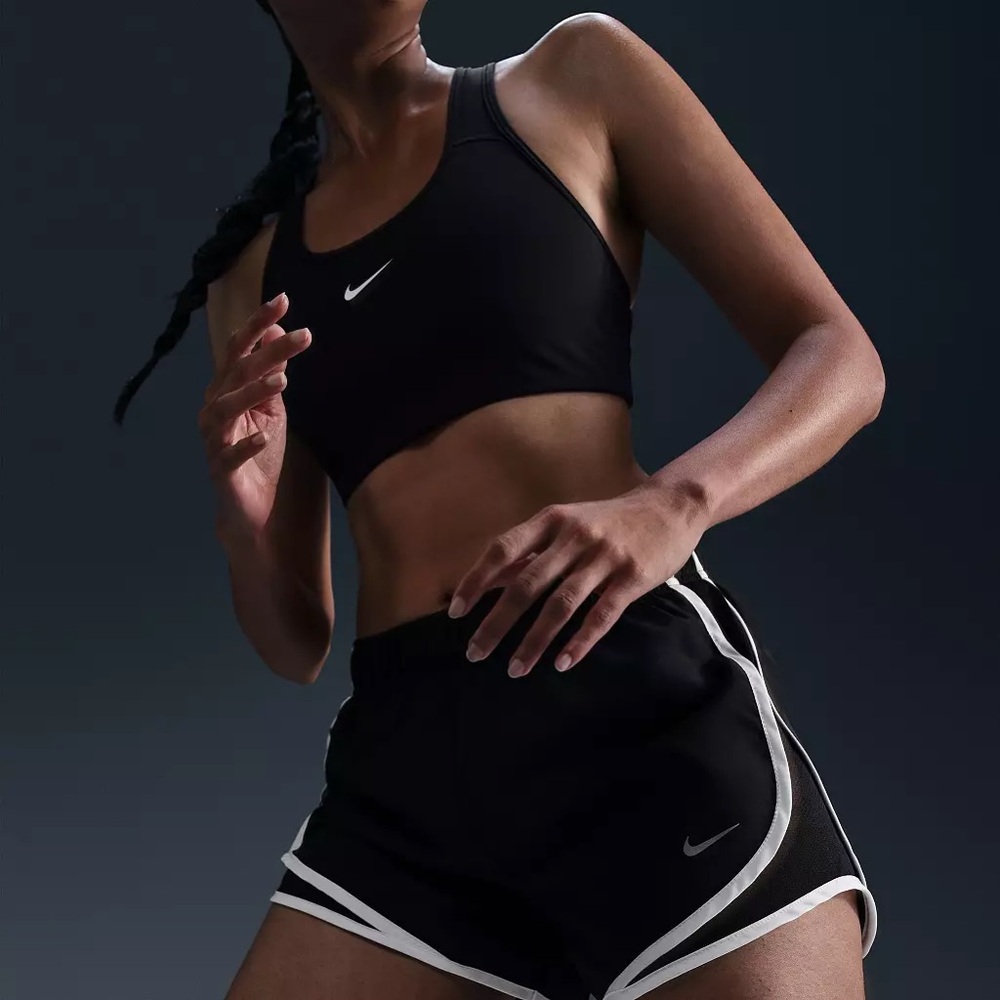 Nike Black Dri Fit Running Shorts with White Trim